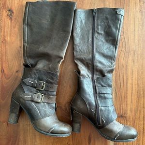 Brako Brown Leather Boots With 3-inch Heel